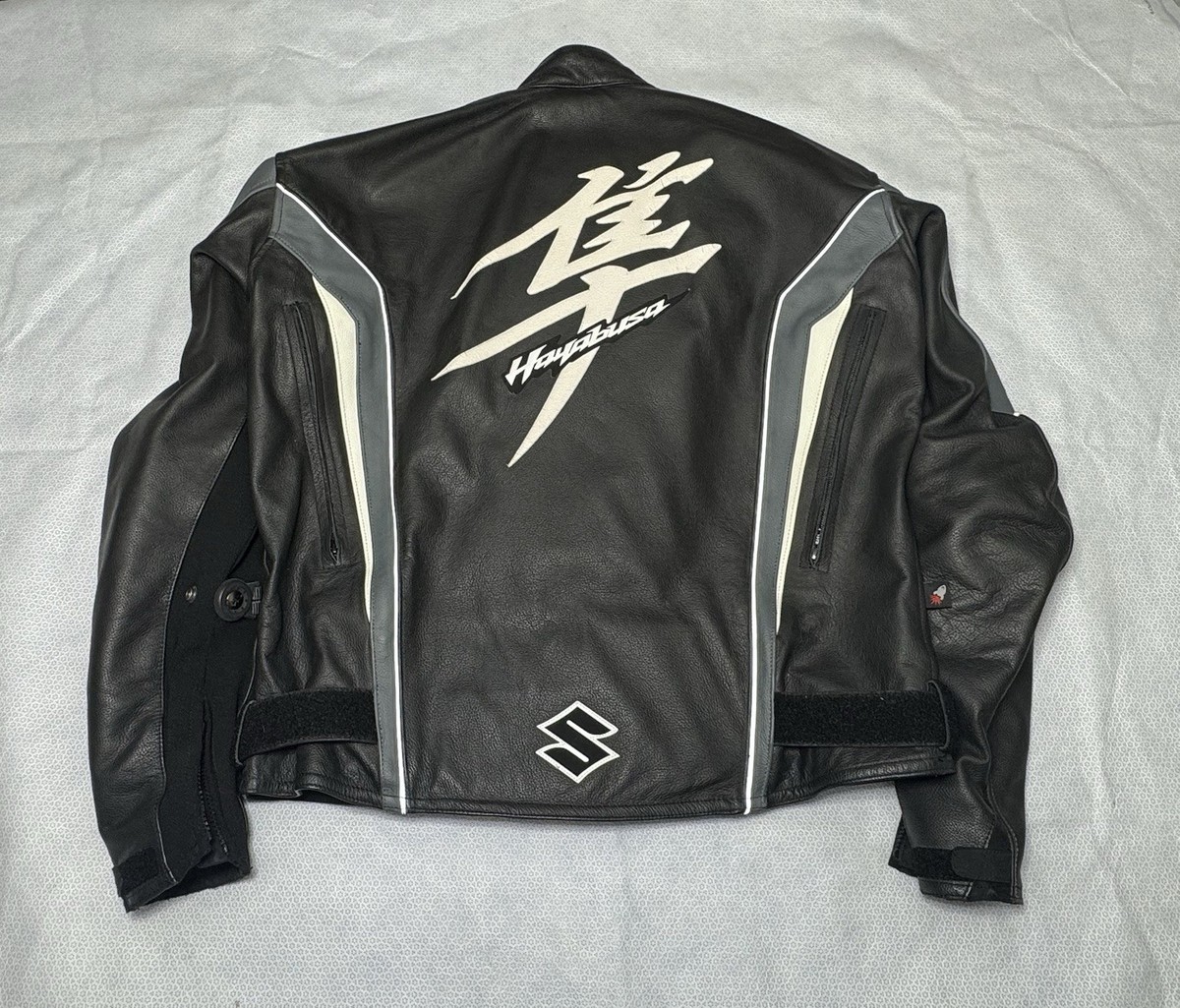 Joe Rocket Hayabusa Leather Motorcycle Jacket Black/Gray size 44