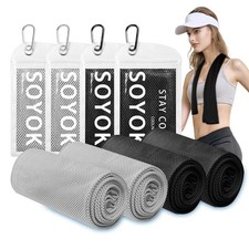 4 Packs Cooling Towels, 40" x 12" Microfiber Cooling Towels for Neck and Face...