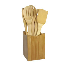 6 Pieces Bamboo Spoon Spatula Kitchen