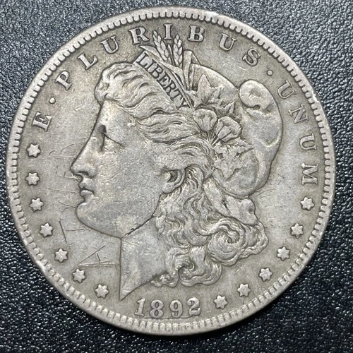 1892 S Morgan Silver Dollar $1 Choice Very Fine Details Graffiti Better Date