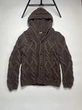 Women s Hard Knitted Hooded Wool Cardigan John Galliano Size M