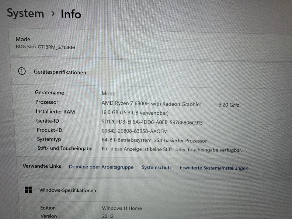 Asus ROG Strix G17 17.3 G713RM-KH161W Ryzen 7 16GB RTX3060 1TB SSD Windows 11 - Bild 4 von 4