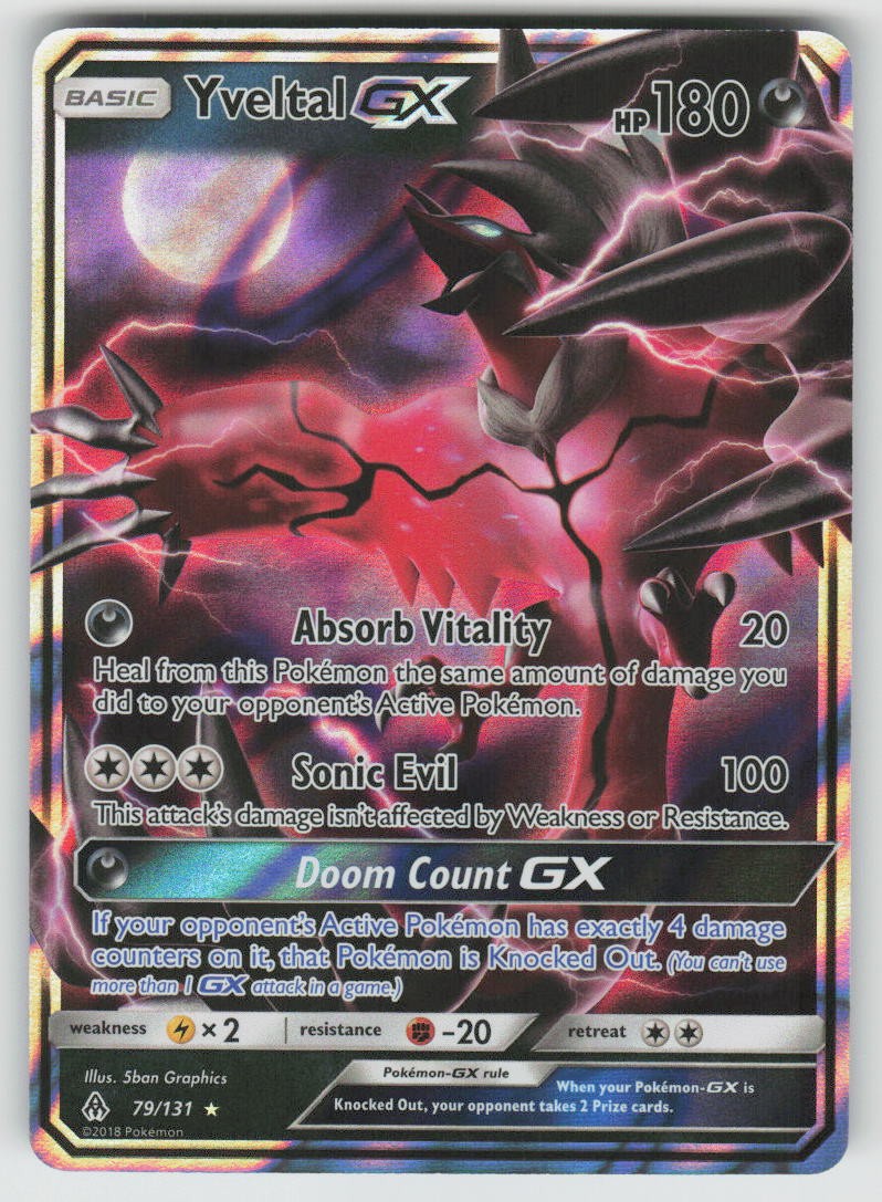 Yveltal GX 79/131 Holo GX Rare Forbidden Light Pokemon LP