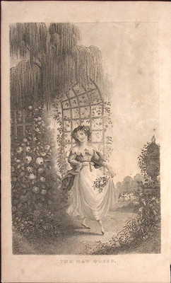1855 Ladies Wreath Engraving The May Queen W. E. Tucker