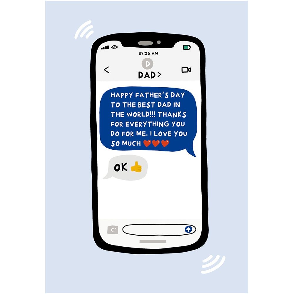 Fathers Day Card Text On Mobile To Dad
