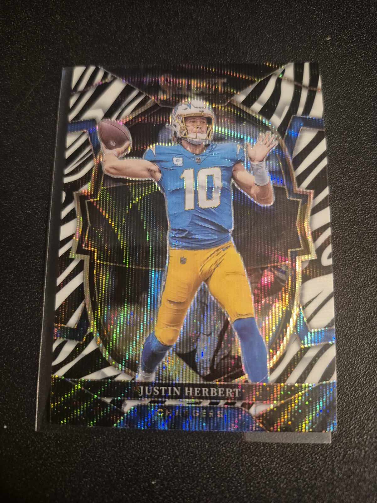 2022 Panini Select Concourse Justin Herbert #14 Zebra Case Hit