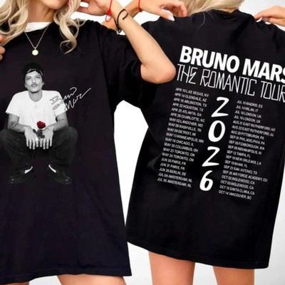 Bruno Mars Tour 2026 Shirt, Romantic Tour Vintage Concert Graphic