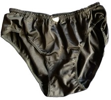 VTG 60  s Maidenform Panties Bikini W/lace Small Black SECOND SKINSATIN