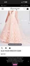 Ellie Wilde EW122200 Pink Tulle Applique V-Neck Sleeveless Ball Gown Dress