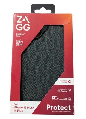 ZAGG London Snap Series Case for Apple iPhone 15 Plus/14 Plus - Black Geo New