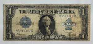 1923 $1 Silver Certificate LARGE SIZE Note Horse Blanket Circulated Lower Grade