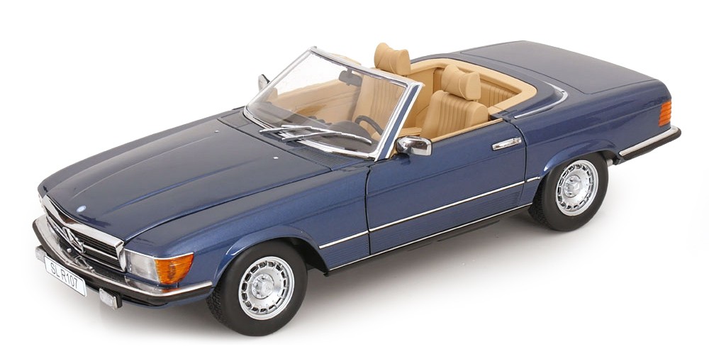 KK-Scale MERCEDES 450 SL R107 EU VERSION 1/12 Diecast Model Blue Metallic