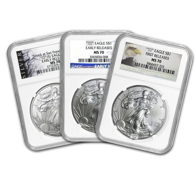 #ad 1 oz American Silver Eagle MS 70 NGC Random Year $84.40
