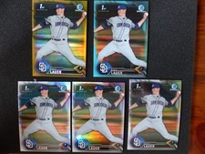 Eric Lauer 2016 1st Bowman Chrome Refractors Gold Sky Blue Base. BDC-57.  42/50