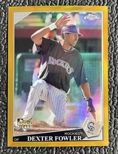 🔥DEXTER FOWLER 2009 TOPPS CHROME GOLD REFRACTOR ROOKIE CARD #'d /50!🔥CUBS!