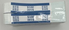 1000 - Blue 100 Cash Money Self-Sealing Straps Currency Bands New Sealed