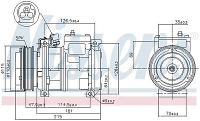 Klimaanlagen   Kompressor R 134a 89093 NISSENS für BMW 3 3 Coupe 5 Touring 7 8 5