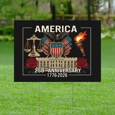 America 250th Anniversary 4th of July Heritage Patriotic Yard Sign
