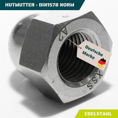 500 Stk Hutmutter DIN 1587 A4 M 3 V4A Edelstahl