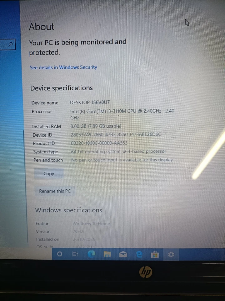 HP 15-E081SA 15.6" LAPTOP CORE i3-3110M 2.4GHz 8GB RAM 1TB  WIN 10 - Image 2 of 4
