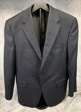 Hickey Freeman Blazer Mens 42R Pinstripe Sport Coat Wool USA Union Made 2 Button