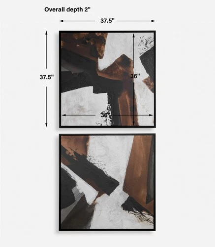 Uttermost 32370 Tactile Inspiration 38" x 38" Framed Abstract - Black - Picture 4 of 5