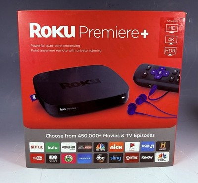 Roku Premiere + Plus 4K HDR Streaming Media Player 4630R Complete New Open Box