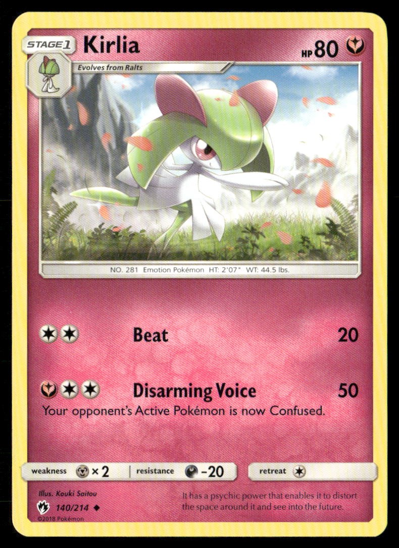 Kirlia 140/214 Uncommon Lost Thunder Pokemon Lightly Played