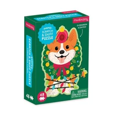 Christmas Corgi 48 Piece Scratch and Sniff Shaped Mini Pzl by Alyssa Nassner Har