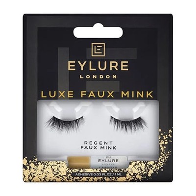 EYLURE LUXE FAUX MINK REGENT FALSCHE WIMPERN MIT KLEBER - SCHWARZ