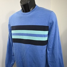 Brooks Brothers Sweater Blue Striped Crew Neck Long Sleeve Boys Size XL