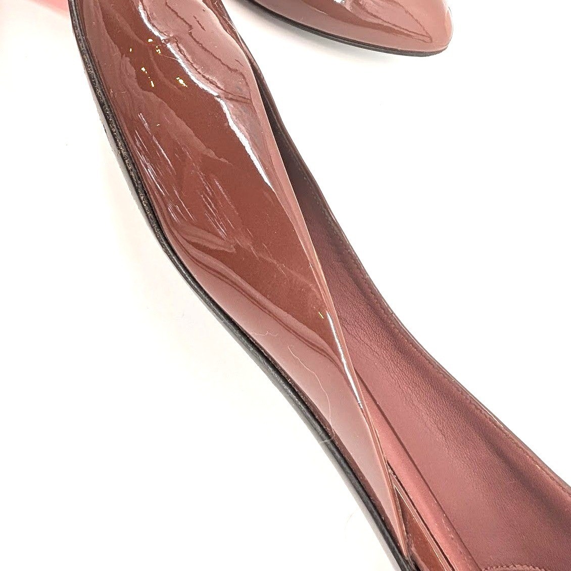 Bottega Veneta Patent Leather Pointed Toe D'Orsay Flats Made in Italy Size 38 thumbnail 6