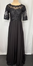 Women's Floral Lace Appliques Half  Sleeve Wedding Guest Evening Dress Sz 8