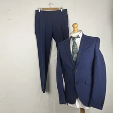 Next 3 Piece Suit Men's 38L Dark Blue Jacket 34W 35L Trousers Skinny Fit