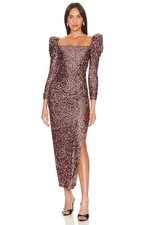 ASTR the Label Lourdes Dress in Dark Rose Sequin Embellished XS NWOT $168
