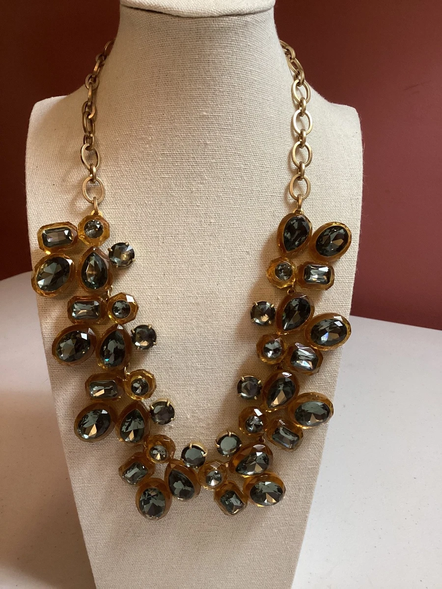 Collana J.Crew In Nappa Con Strass Brillanti | Lunghezza 34", Colore Oro, Nuova Con Etichette - Foto 7