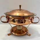 Vintage Pyrex Copper Covered  Clear Glass #023 Serving Dish 1.5 Qt RARE