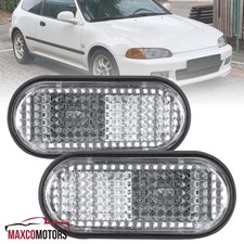 Side Marker Lights Fits 1992-1995 Honda Civic Flat Fender Turn Signal Lamps Pair