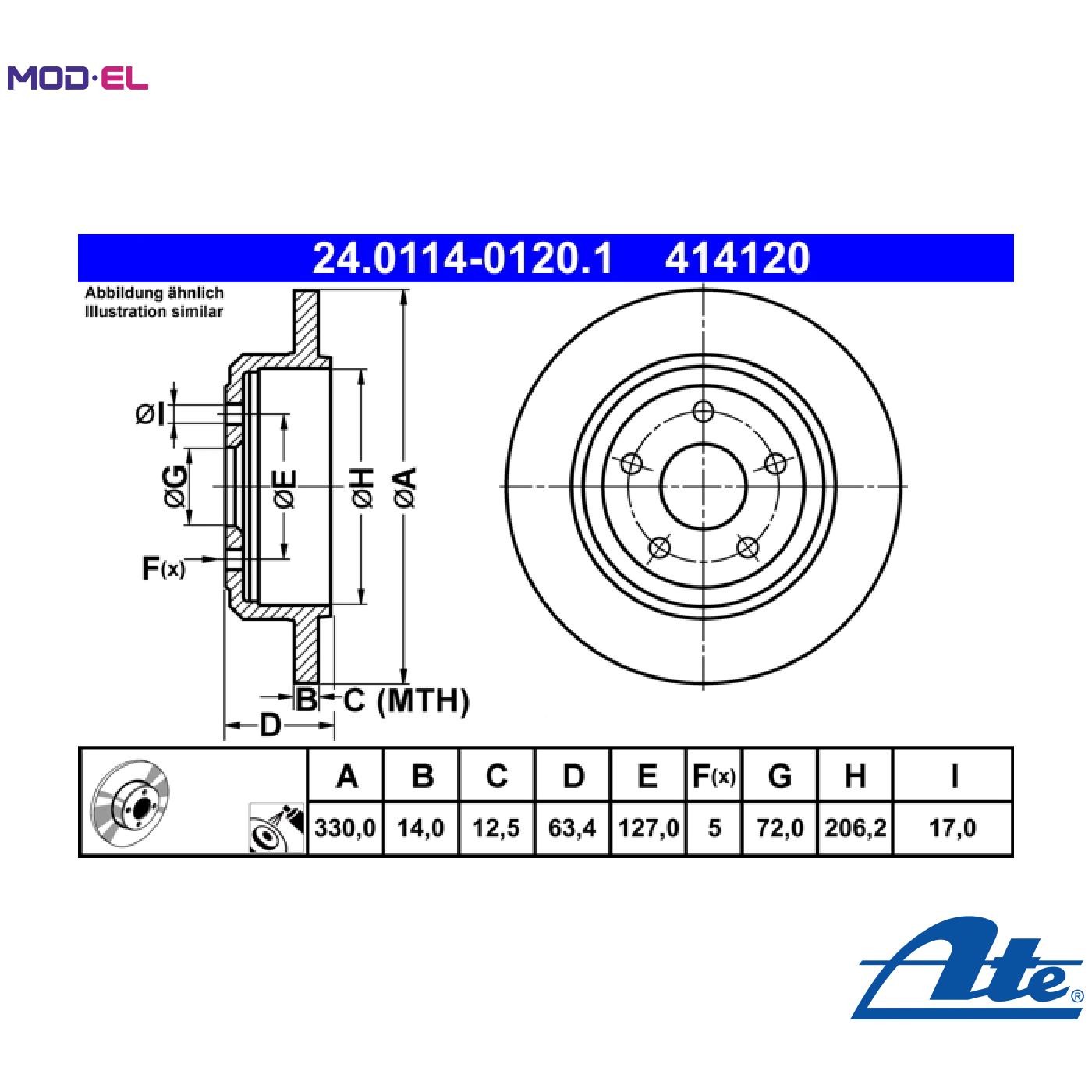 2x BRAKE DISC 24.0114-0120.1 FOR JEEP GRAND/CHEROKEE/IV/SUV ERB 3.6L EXN 3.0L
