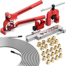 26 PCS 3/16" Brake Line Kit Include 25FT Zinc-Plated Brake Lines with 16 Fitt...