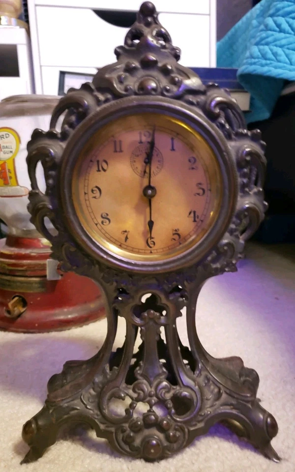 Cast Iron Turn Of The Century Alarm Clock Unbranded, Working - Image 3 of 4