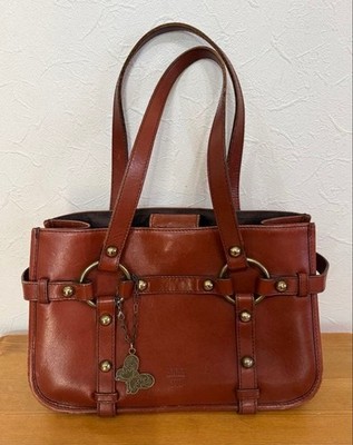 Anna Sui Leather Handbag 15cm 28cm Retro Rare Vintage Black Gold Hardware Bag