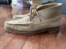 Maine Mountain Moccasin Boots 3 Eye Suede Men's 11.5D Tan Brown Chukka Dress