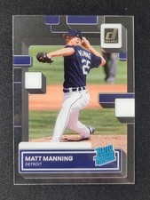 Matt Manning RC 2022 Panini Chronicles Clearly Donruss #57 Rated Rookie Tigers