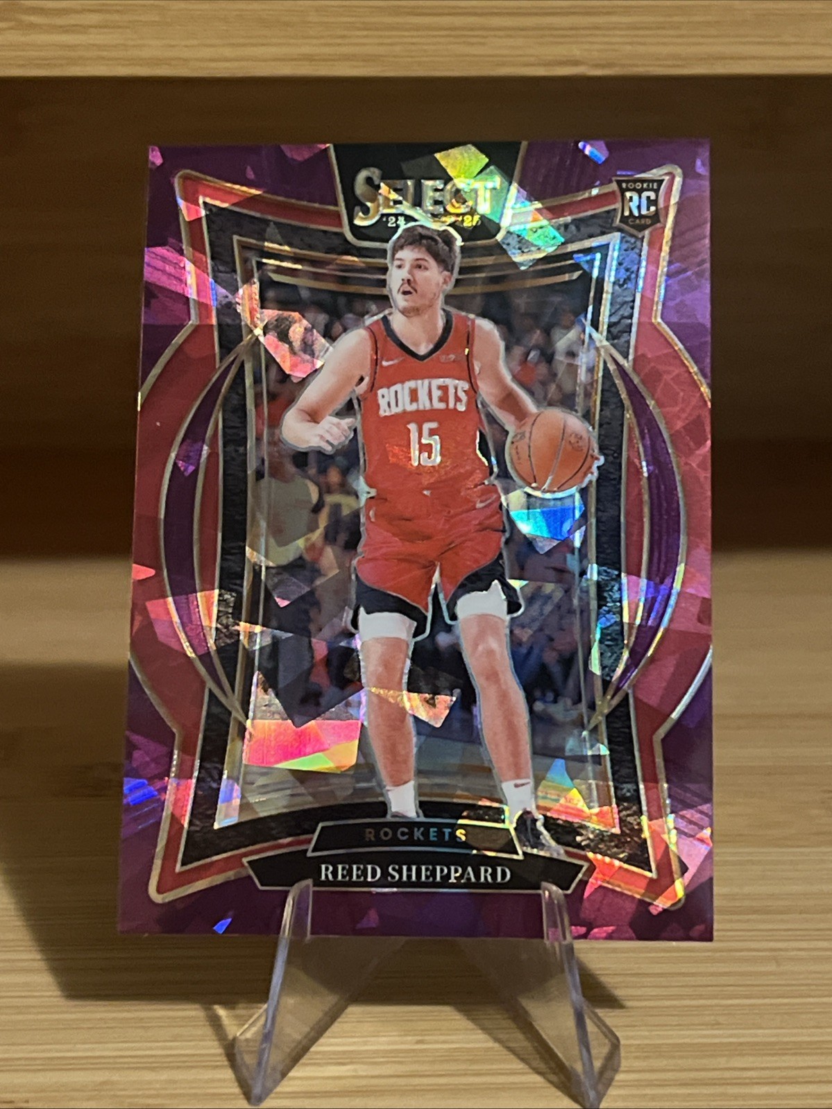 2024-25 Panini Select - Concourse Reed Sheppard #68 Purple Cracked Ice Prizm /99