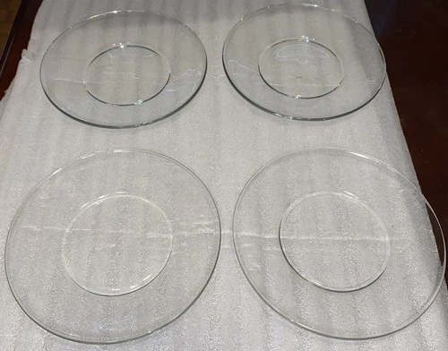 Set Of 4 Vintage Anchor Hocking 8" Presence Clear Glass Luncheon  Salad Plates