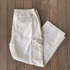 Vintage Y2K Carhartt Distressed And Super Sun Faded Cargo Pants Work Wear Pants