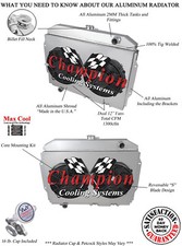 SR Champion 4 Row Radiator, 12" Fans, Shroud for 1968 - 1970 American Motors AMX