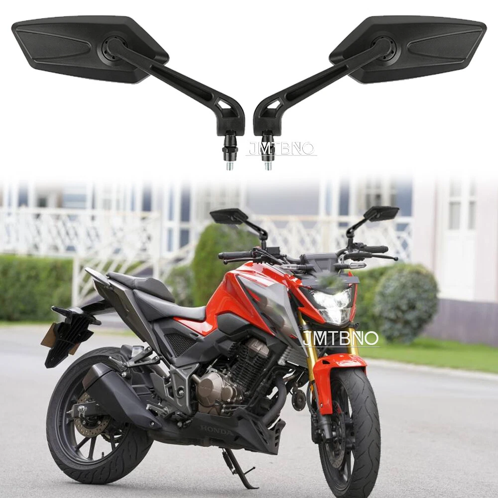 Pair Motorcycle ABS Rearview Side Mirrors For Honda CB300F CB750 CB900 CB500F