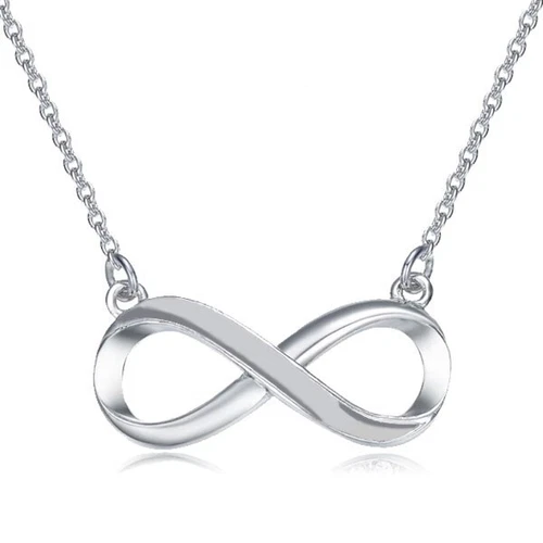Infinity Pendant Necklace Genuine S925 Sterling Silver & 16+2 Inches Chain Gift - Picture 2 of 6